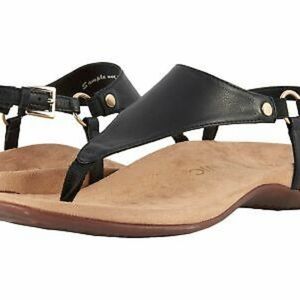 Vionic Rest Kirra Toe Post Black Leather
